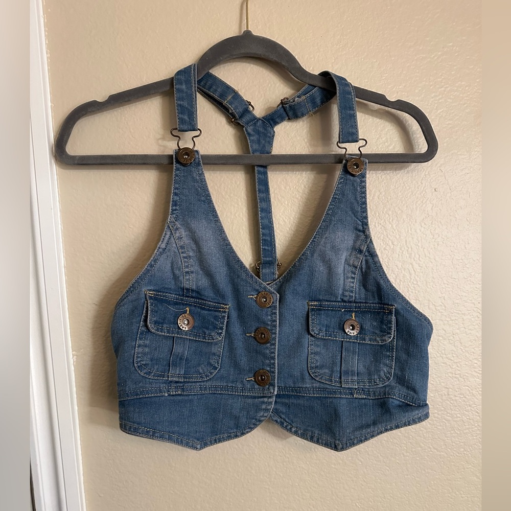 Denim halter top